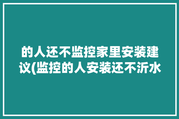 的人还不监控家里安装建议(监控的人安装还不沂水)