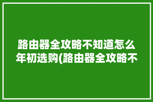 路由器全攻略不知道怎么年初选购(路由器全攻略不知道怎么选购年初)