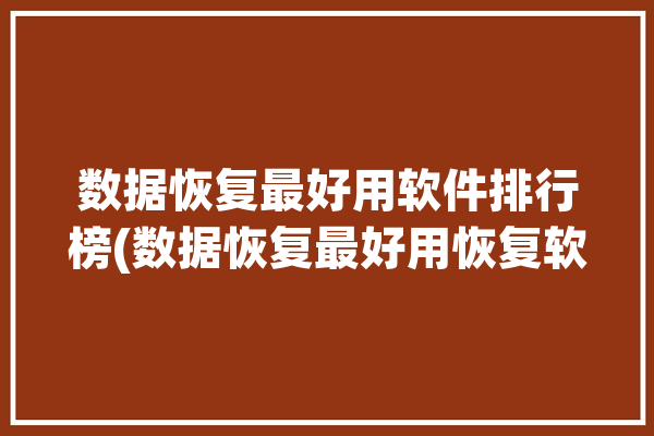 数据恢复最好用软件排行榜(数据恢复最好用恢复软件文件)「数据恢复软件推荐」