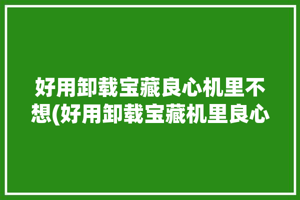 好用卸载宝藏良心机里不想(好用卸载宝藏机里良心)「好用的卸载app」