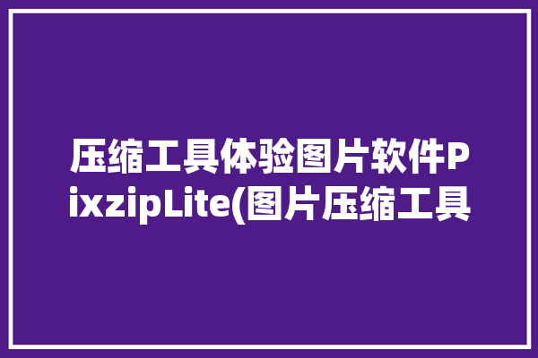 压缩工具体验图片软件PixzipLite(图片压缩工具压缩体验软件)「图片压缩工具app」