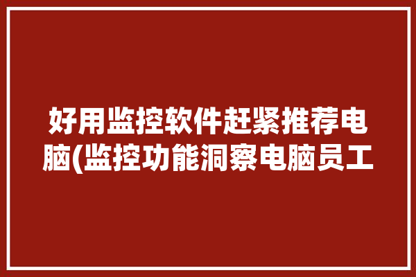 好用监控软件赶紧推荐电脑(监控功能洞察电脑员工)「监控电脑操作的软件」