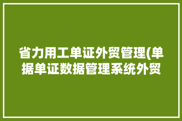 省力用工单证外贸管理(单据单证数据管理系统外贸)