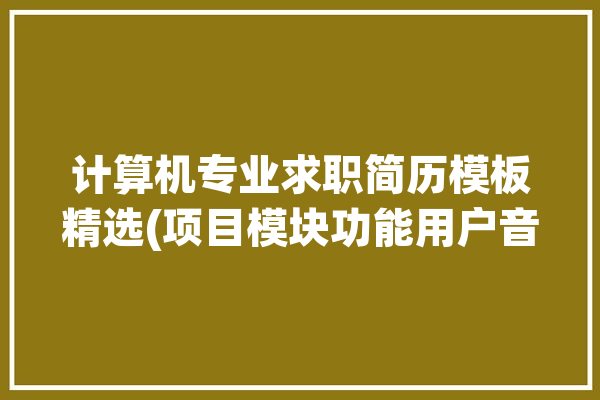 计算机专业求职简历模板精选(项目模块功能用户音频)「计算机专业求职简历怎么写」