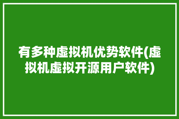 有多种虚拟机优势软件(虚拟机虚拟开源用户软件)「目前主流的虚拟机软件有哪些?他们有哪些优势?」