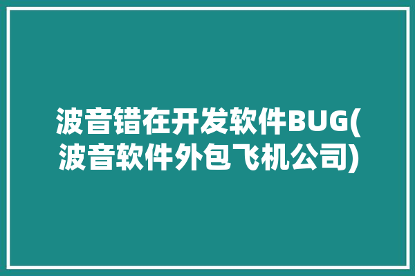 波音错在开发软件BUG(波音软件外包飞机公司)「波音软件问题」