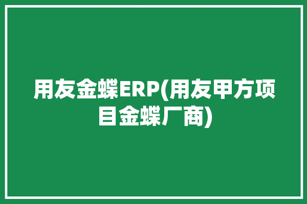 用友金蝶ERP(用友甲方项目金蝶厂商)「用友金蝶软件是干嘛的」