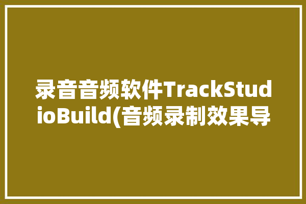 录音音频软件TrackStudioBuild(音频录制效果导入支持)「音频录音app」