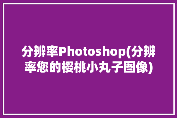 分辨率Photoshop(分辨率您的樱桃小丸子图像)