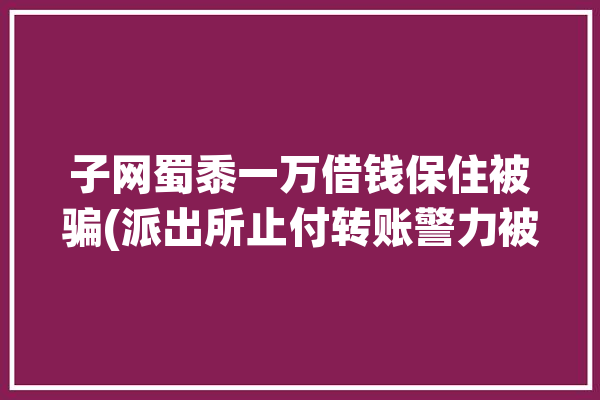 子网蜀黍一万借钱保住被骗(派出所止付转账警力被骗)