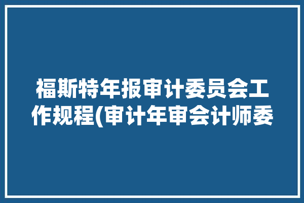 福斯特年报审计委员会工作规程(审计年审会计师委员会公司)「福斯特审计比赛」