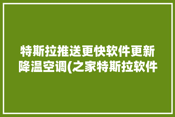 特斯拉推送更快软件更新降温空调(之家特斯拉软件更新禁用优化)