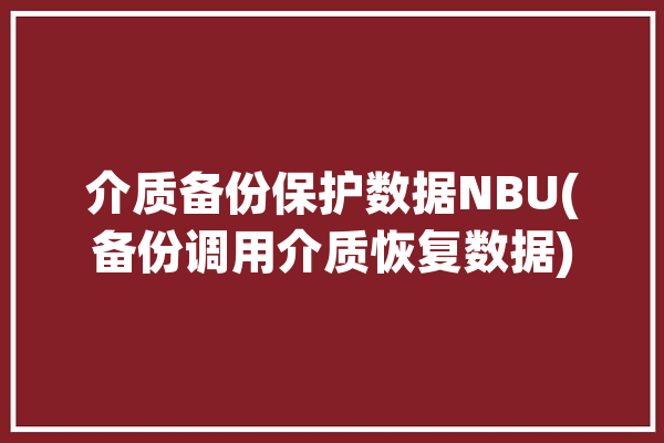 介质备份保护数据NBU(备份调用介质恢复数据)「出现介质故障,如何进行数据恢复?」