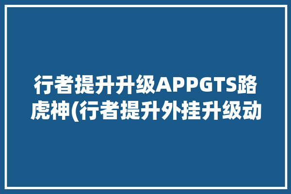 行者提升升级APPGTS路虎神(行者提升外挂升级动力)