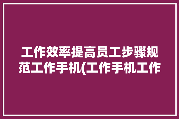 工作效率提高员工步骤规范工作手机(工作手机工作效率公司规范)