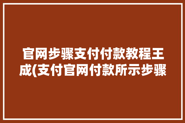 官网步骤支付付款教程王成(支付官网付款所示步骤)「官网支付方式」