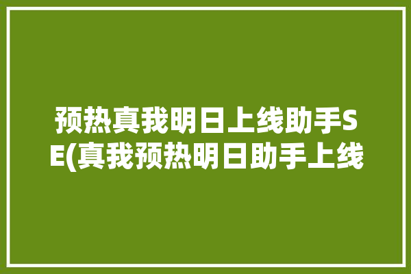 预热真我明日上线助手SE(真我预热明日助手上线)「真我智能助手叫什么」