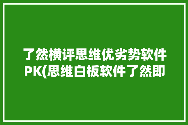 了然横评思维优劣势软件PK(思维白板软件了然即时)