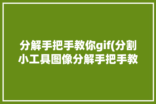 分解手把手教你gif(分割小工具图像分解手把手教你)「分解gif图片软件」