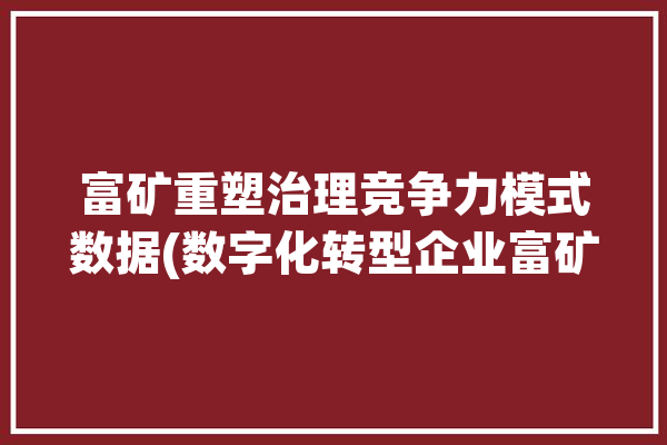 富矿重塑治理竞争力模式数据(数字化转型企业富矿数据)「富矿矿池官网」