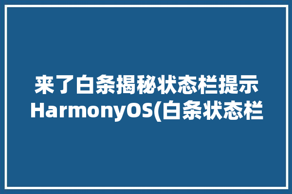 来了白条揭秘状态栏提示HarmonyOS(白条状态栏华为提示来了)「显示白条」