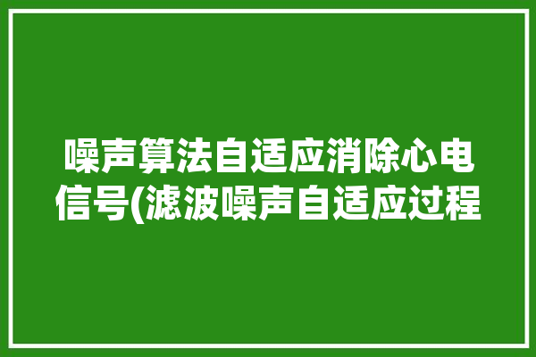 噪声算法自适应消除心电信号(滤波噪声自适应过程算法)