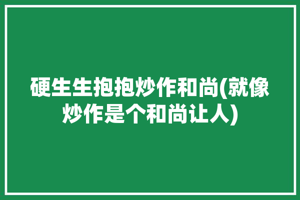 硬生生抱抱炒作和尚(就像炒作是个和尚让人)