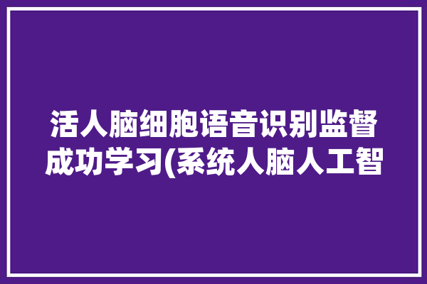 活人脑细胞语音识别监督成功学习(系统人脑人工智能脑细胞语音识别)