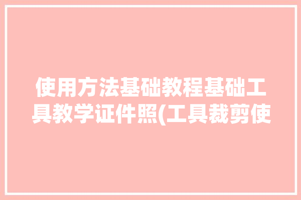 使用方法基础教程基础工具教学证件照(工具裁剪使用方法选区番茄)