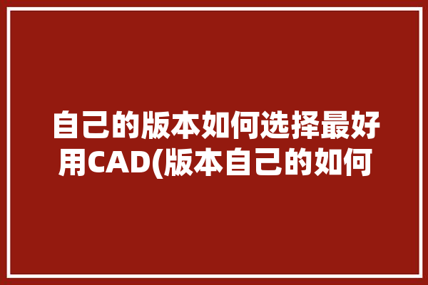 自己的版本如何选择最好用CAD(版本自己的如何选择最好用天正)「天正 cad版本选择」