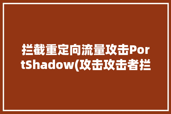 拦截重定向流量攻击PortShadow(攻击攻击者拦截漏洞服务器)「拦截器中使用重定向」