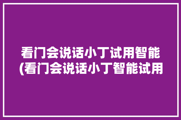 看门会说话小丁试用智能(看门会说话小丁智能试用)