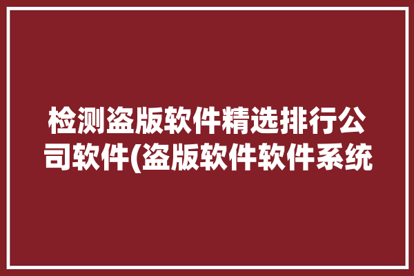 检测盗版软件精选排行公司软件(盗版软件软件系统企业检测)「盗版软件检测工具」