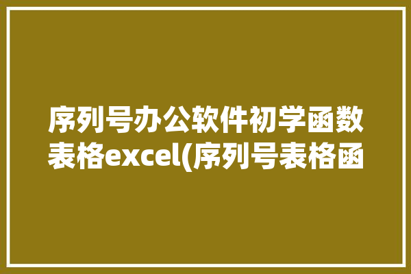 序列号办公软件初学函数表格excel(序列号表格函数办公软件初学)「序列号的函数」