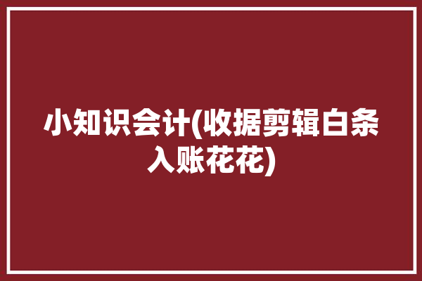 小知识会计(收据剪辑白条入账花花)「白条,收据入账费用计入什么」