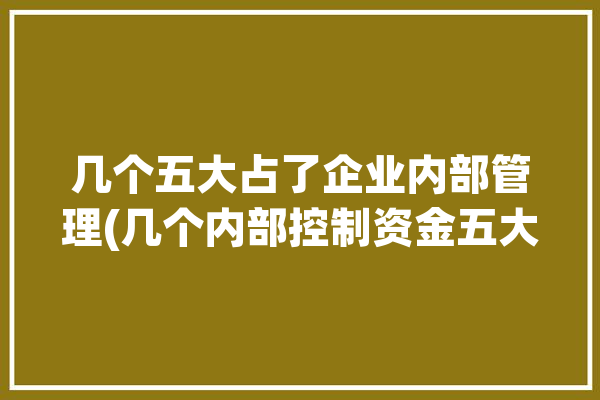 几个五大占了企业内部管理(几个内部控制资金五大制度)「企业内部控制基本规范五个五」