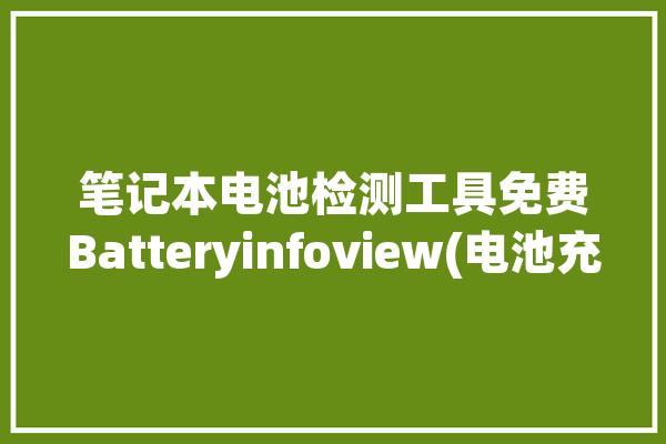 笔记本电池检测工具免费Batteryinfoview(电池充电显示解压缩用户)「笔记本电池检测命令」