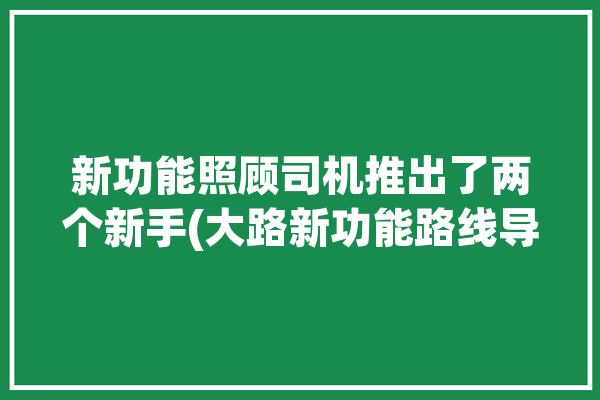 新功能照顾司机推出了两个新手(大路新功能路线导航司机)「导航大路优先怎么设置」