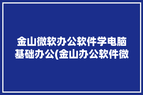 金山微软办公软件学电脑基础办公(金山办公软件微软这三个多个)