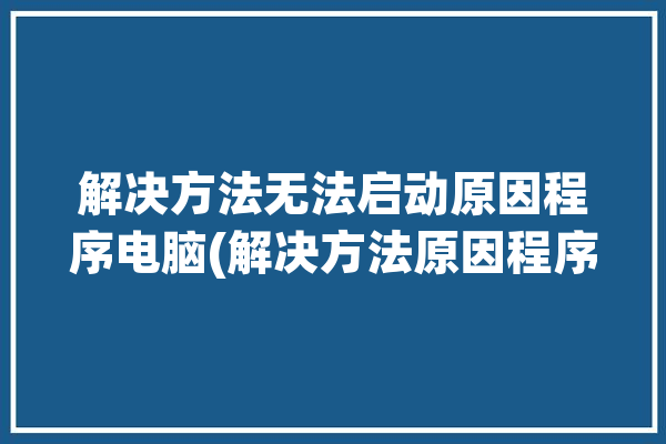 解决方法无法启动原因程序电脑(解决方法原因程序无法启动电脑)