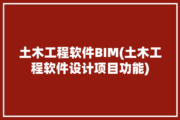 土木工程软件BIM(土木工程软件设计项目功能)