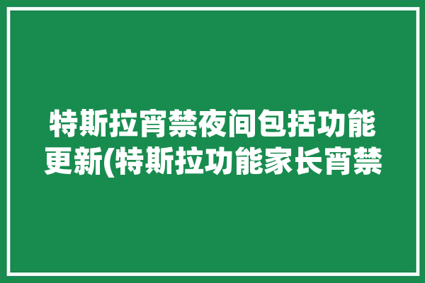 特斯拉宵禁夜间包括功能更新(特斯拉功能家长宵禁驾驶)「特斯拉夜间模式怎么关」