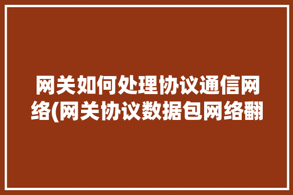 网关如何处理协议通信网络(网关协议数据包网络翻译)「网关 协议」