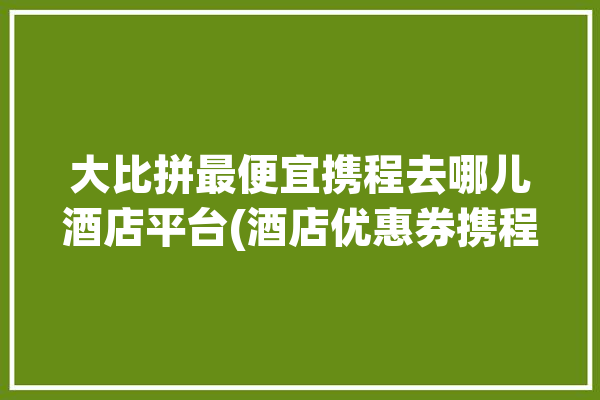 大比拼最便宜携程去哪儿酒店平台(酒店优惠券携程折扣去哪里)