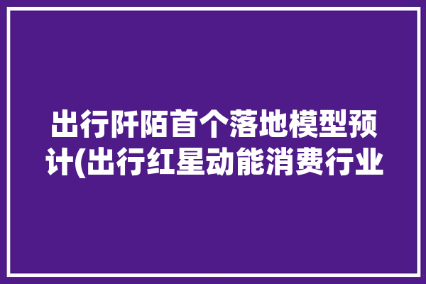 出行阡陌首个落地模型预计(出行红星动能消费行业)