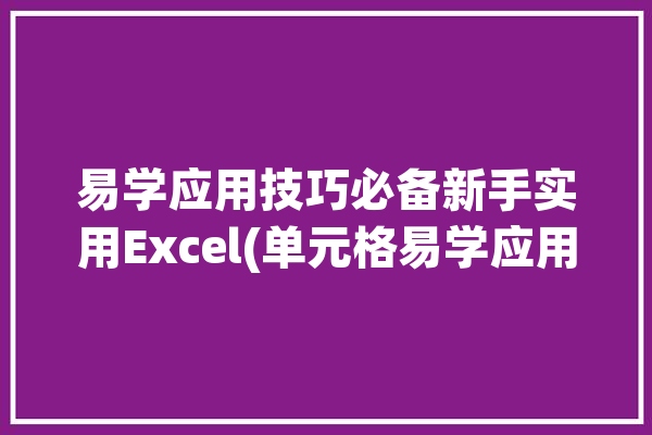 易学应用技巧必备新手实用Excel(单元格易学应用技巧必备公式)「单元格常用公式」