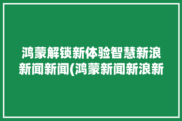 鸿蒙解锁新体验智慧新浪新闻新闻(鸿蒙新闻新浪新闻智能开发者)