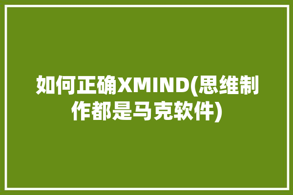 如何正确XMIND(思维制作都是马克软件)「用xmind做思维导图」