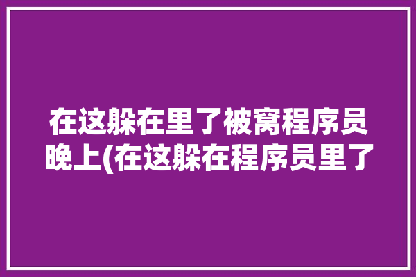 在这躲在里了被窝程序员晚上(在这躲在程序员里了被窝)