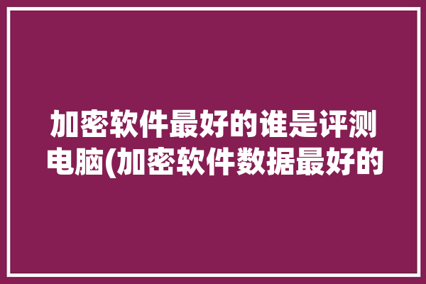 加密软件最好的谁是评测电脑(加密软件数据最好的谁是加密)「加密软件哪个最好用电脑」